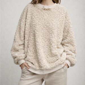 J.ING Fur Sweater with Chain Detail NWT